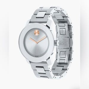 Brand New Movado Bold Silver SunrayDial Woman's Watch 3600433